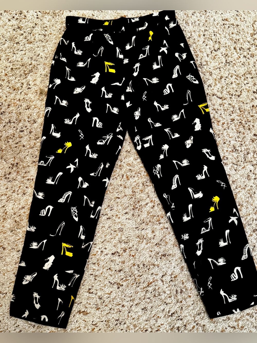 Moschino Women's Straight Leg Pants with Shoe Print - Black - Picture 10 of 11
